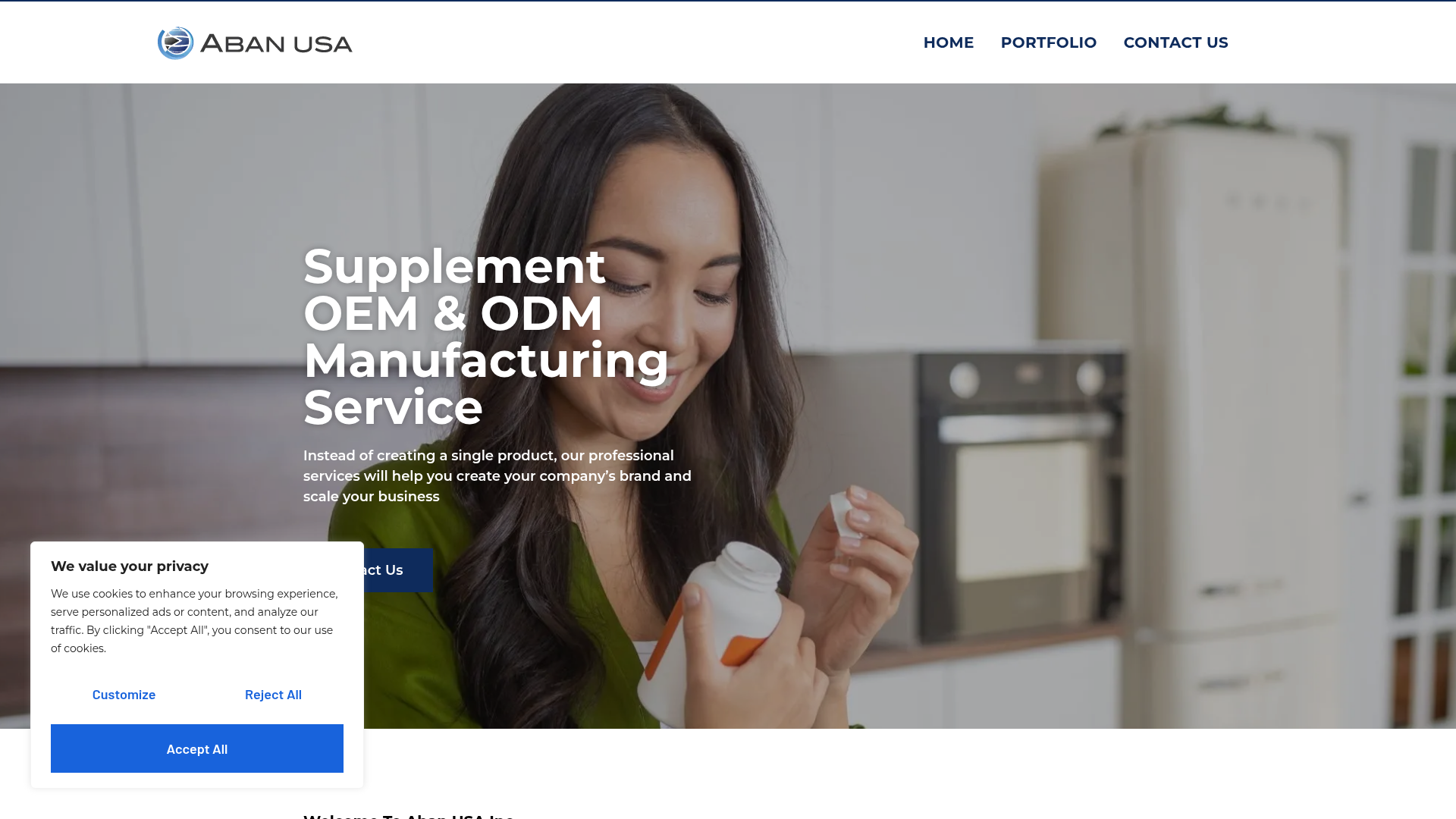 Aban USA website preview