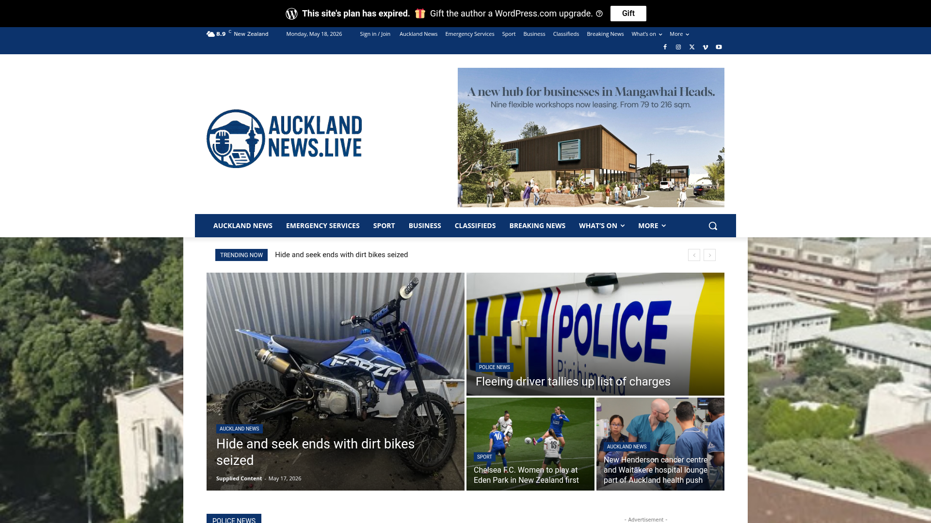 Auckland News website preview