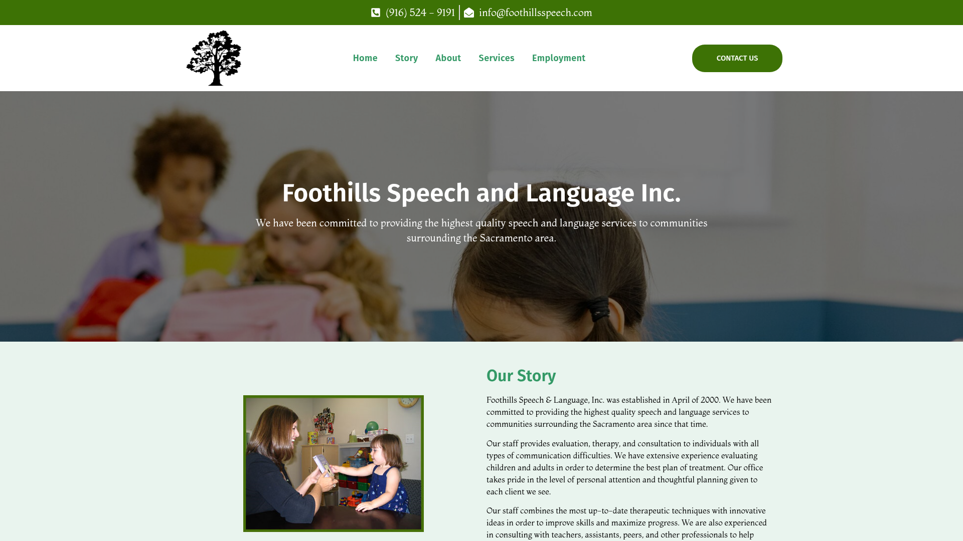 Foothills Speech & Language website preview