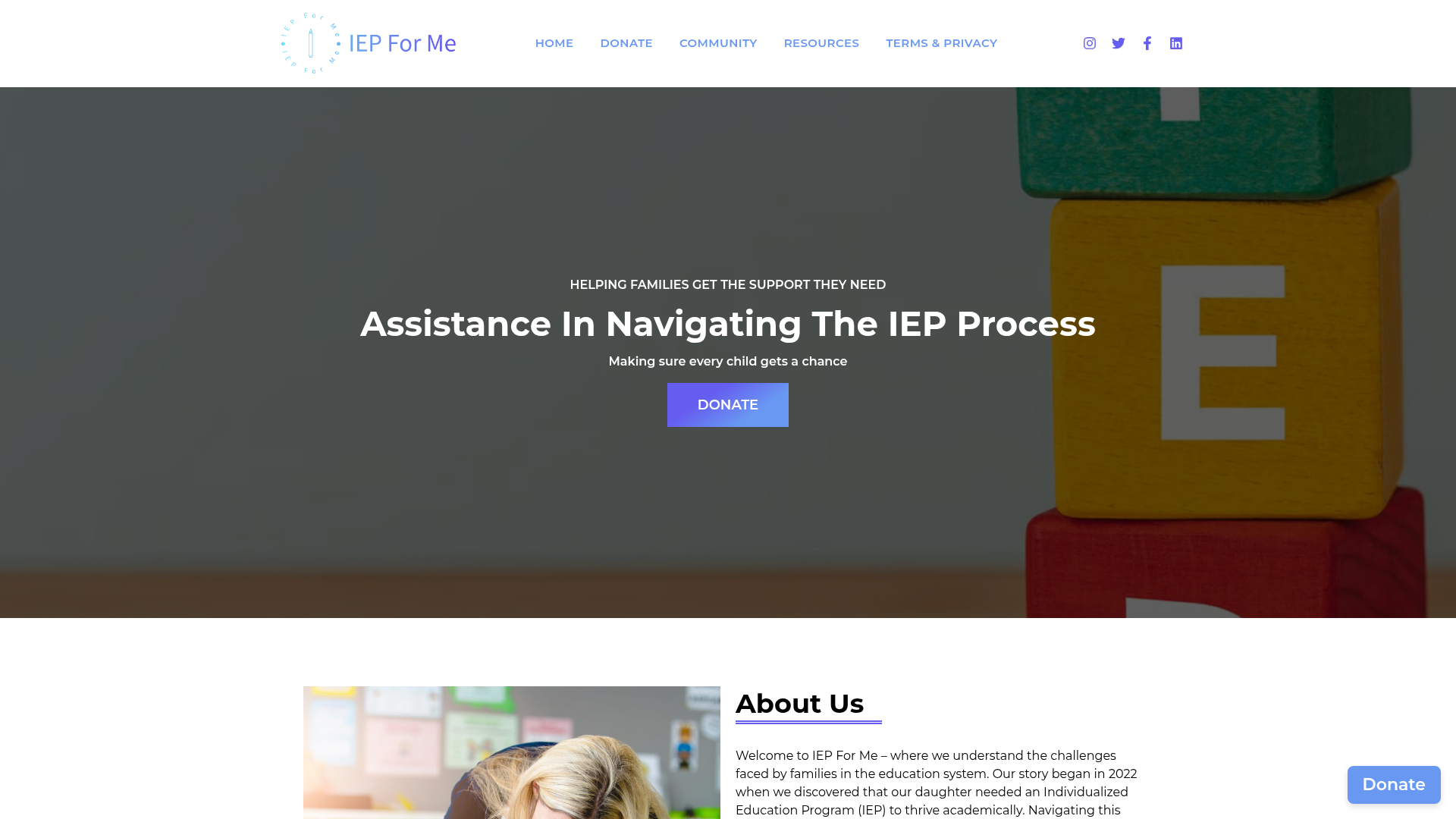 IEP For Me website preview
