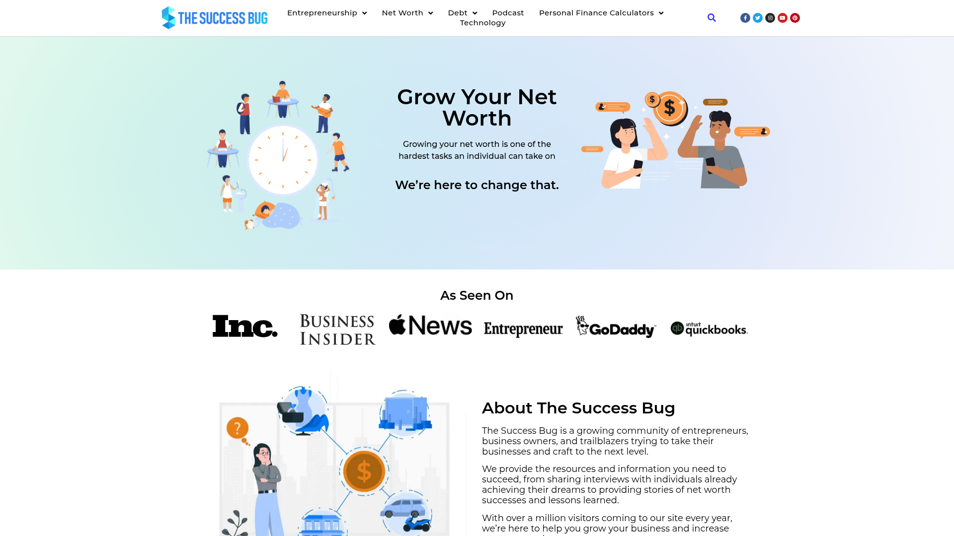 The Success Bug website preview